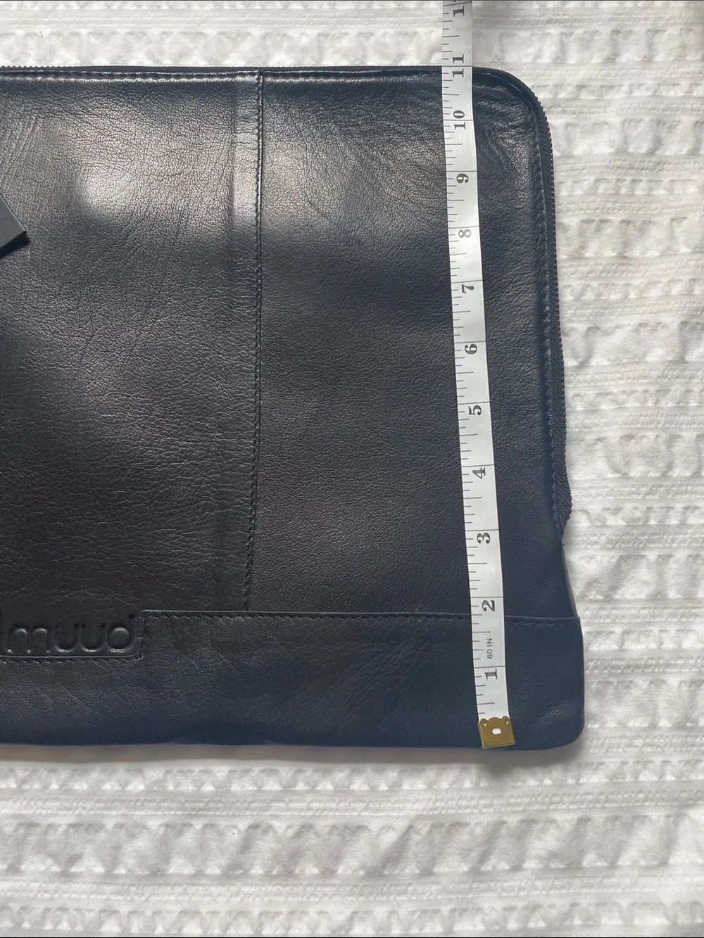 NWT Muud Handcrafted Copenhagen Leather Laptop Sleeve Black